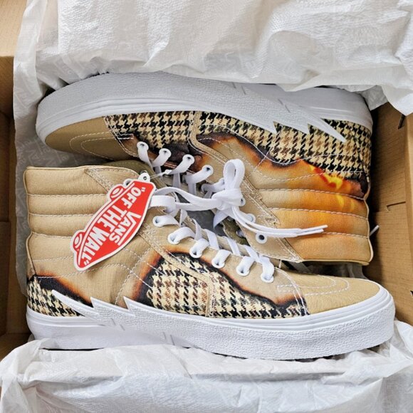 VANS Sk8-Hi BOLT Big Reveal Shoes TAUPE/ WHITE Sz US 10.5 Men/ 12 Women - Picture 2 of 7